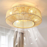 Ventilateur de plafond 20 po en rotin avec lumières Boho
