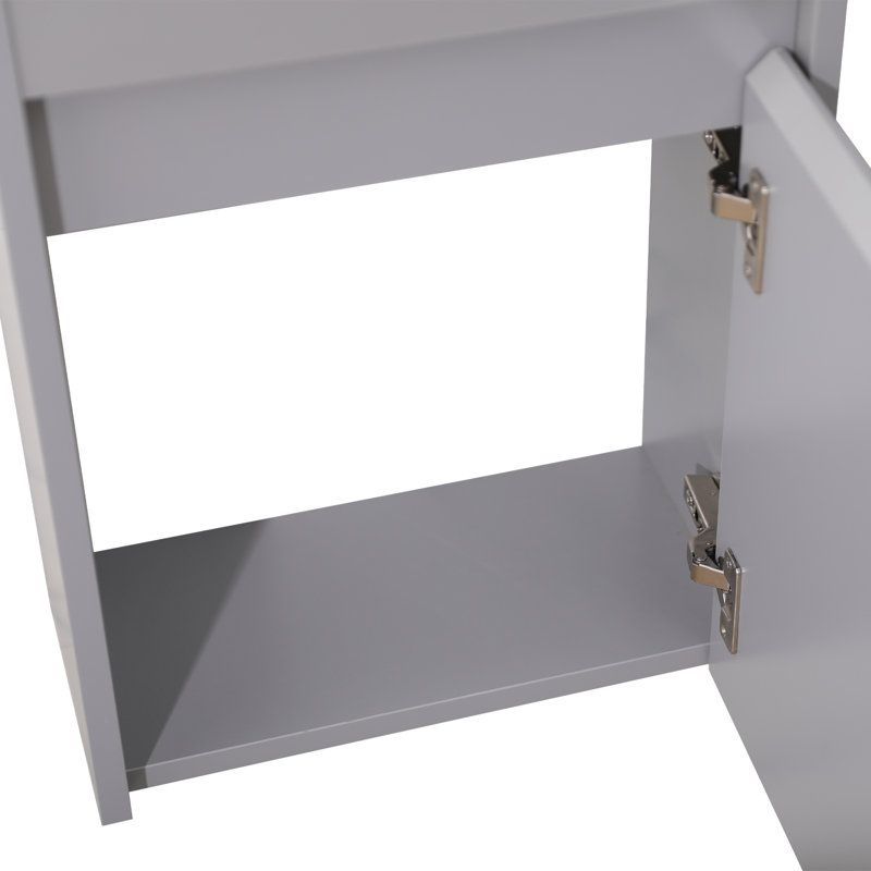 16"Modern Mini Wall Mounted Single Bathroom Vanity Set For Small Space, Gray