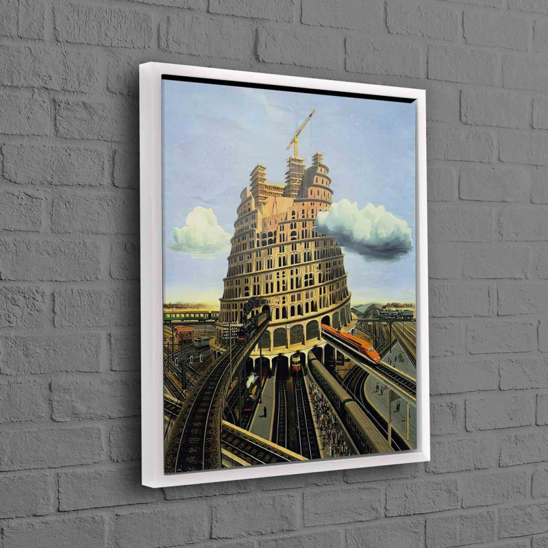 «Le temps des gares» de Dominique Appia, art mural abstrait moderne imprimé sur toile, H 81 po x l 45 po
