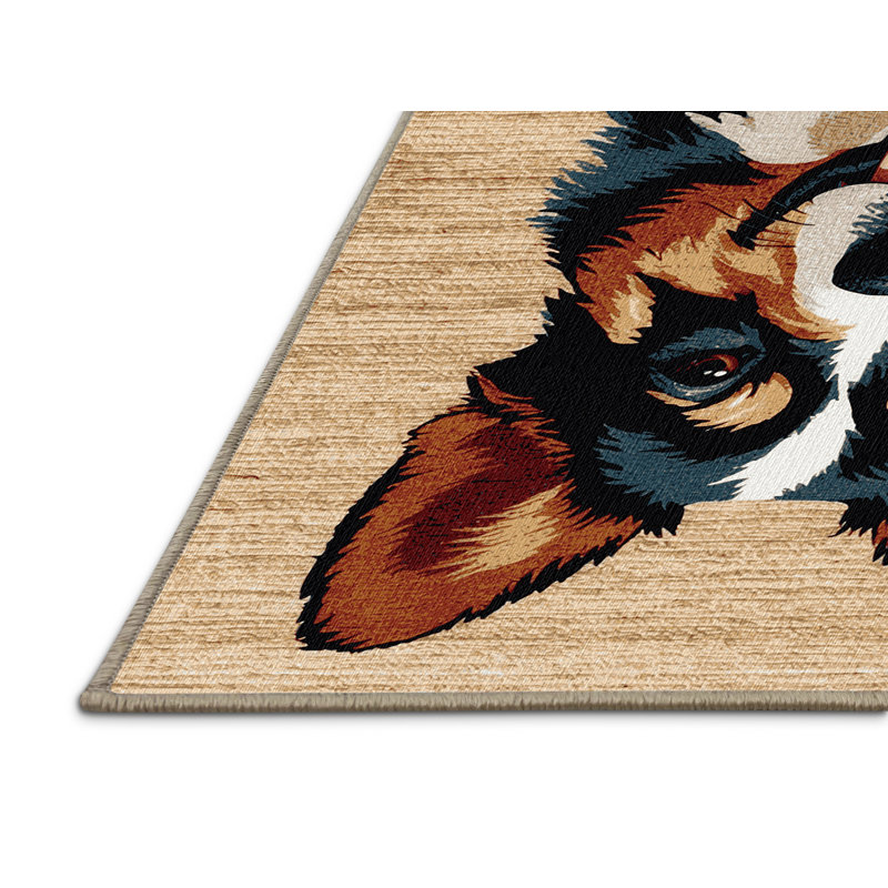  Tapis lavable chien chanteur de Nouvelle-Guinée, Rond 6 pi