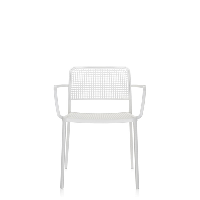 Audrey Armchair, White, White Painted Steel