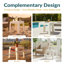 Table d'appoint carrée en plastique pour terrasse - 17,75 po - Faux plateau de table blanc - ensemble de 2-779786160-556412248