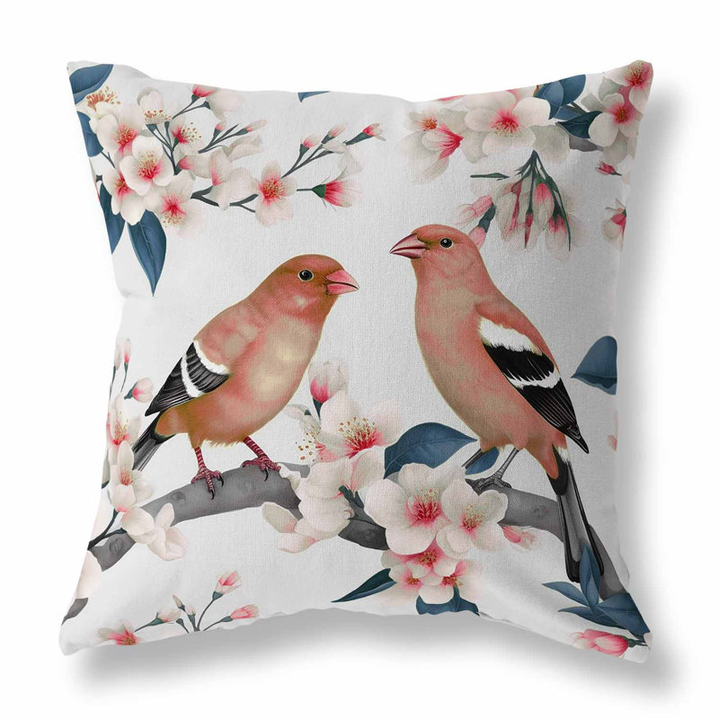 Square Cushion, 41cm H x 41cm W, White/Pink/Grey