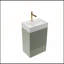 Meuble-lavabo rayé vert clair 20 po avec lavabo en céramique blanche Gada pour salle de bain moderne-93469857