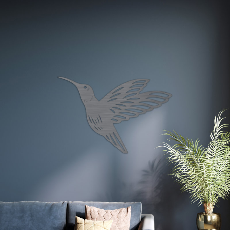 Décoration murale colibri - ACM, Noir, H 21,3 po x l 32 po x P 0,25 po