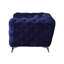 Causeuse en velours bleu Atronia