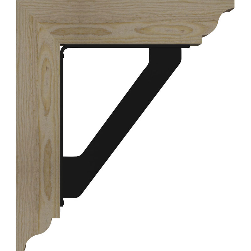 Support traditionnel en fer simple de 2 po d'épaisseur, H 19 po x P 16 po, Sapin Douglas de l 4 po x T 2 po (sciage brut)