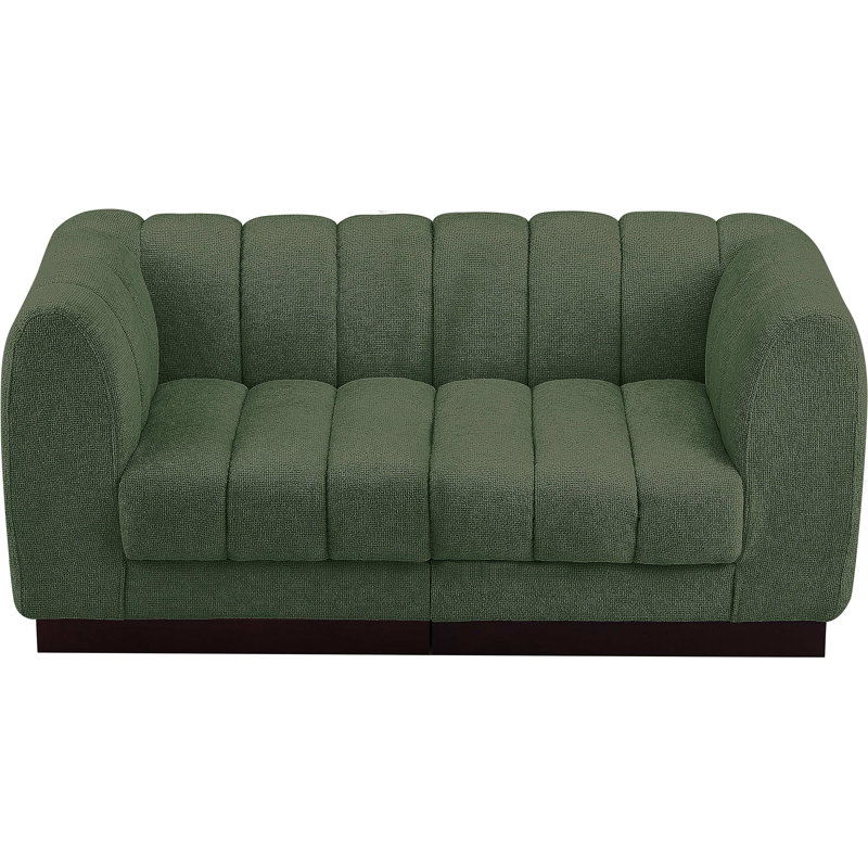 Causeuse rembourrée Quinn, Tissu chenille vert
