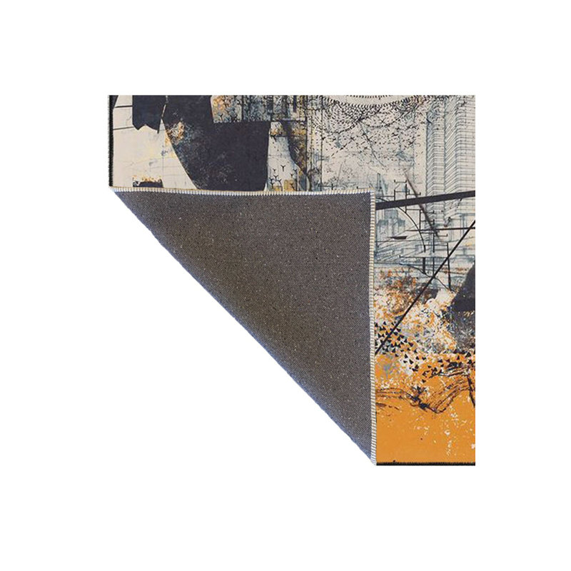 Modern Themed Woven Base Washable Rug, Rectangle 2'4" x 3'11" Rug Pad Included