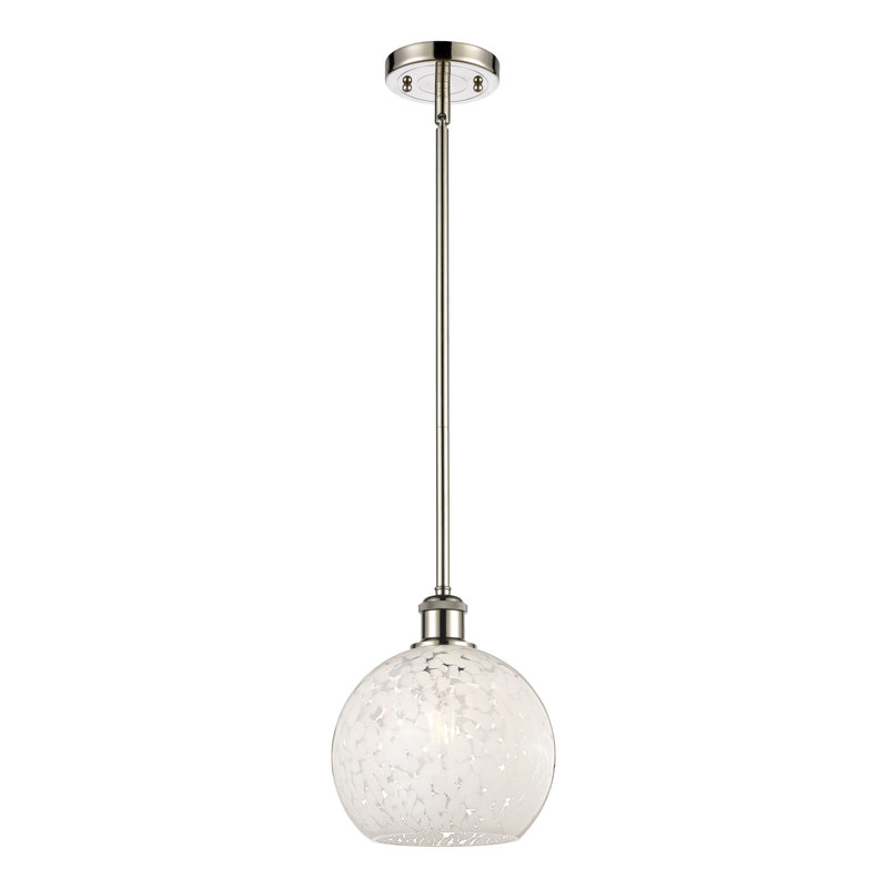 Luminaire suspendu 1 lumière Ballston Mouchette-516-G1216, H 10 po x l 8 po x P 8 po, Nickel poli