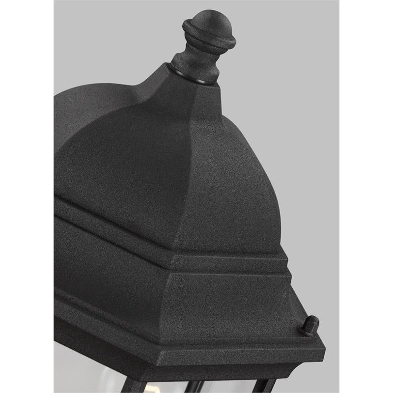 Sevier Small One Light Uplight Outdoor Wall Lantern from Generation Lighting , Black, 16.25" H x 6.5" W x 7.75" D