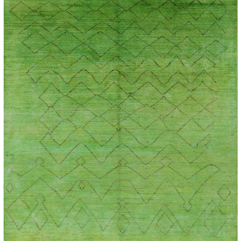 Tapis vert à motif géométrique Gothenburg, Carré 8 pi