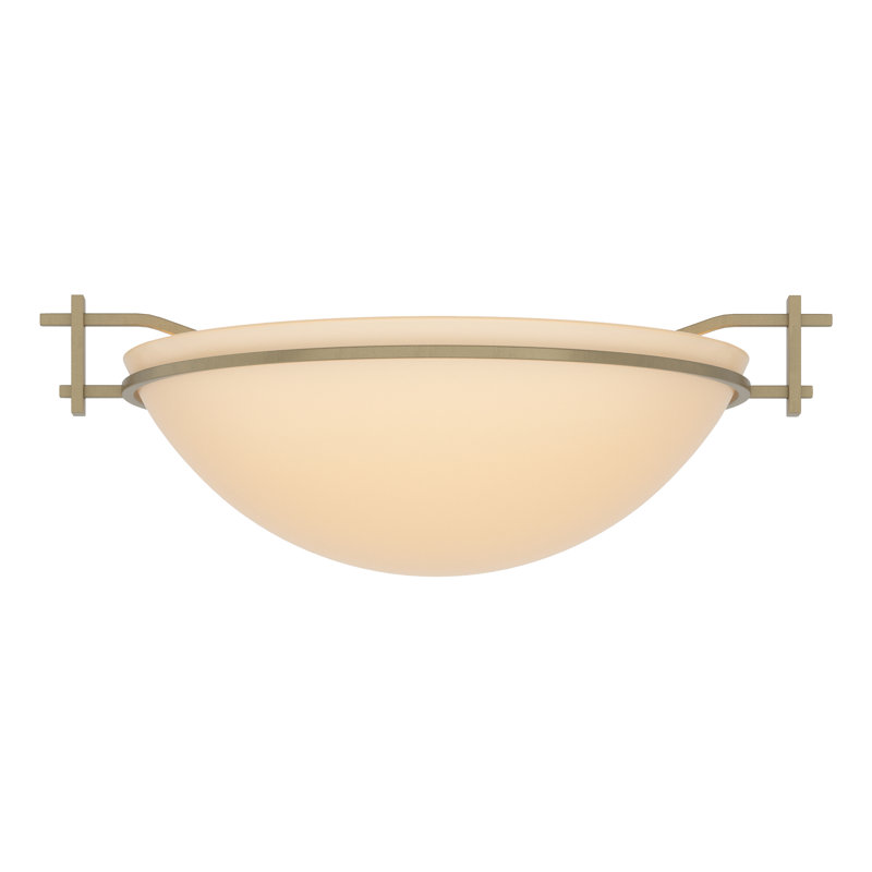 Moonband Semi Flush Mount, Sand, Soft Gold, 4.5" H x 11.4" W x 11.4" D