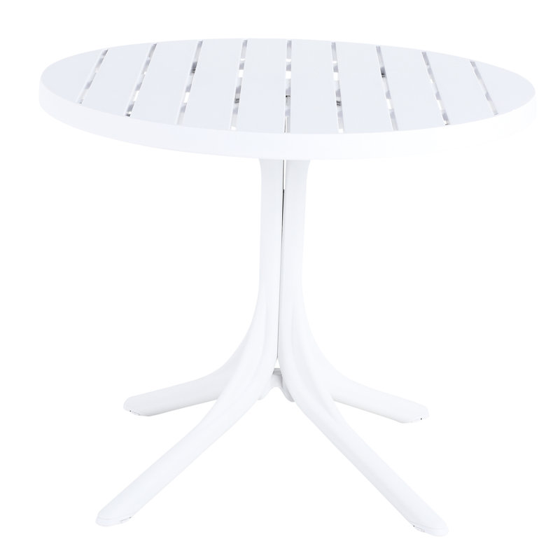 Table ronde 36 po en polypropylène blanc pour la cuisine, le jardin et le camping