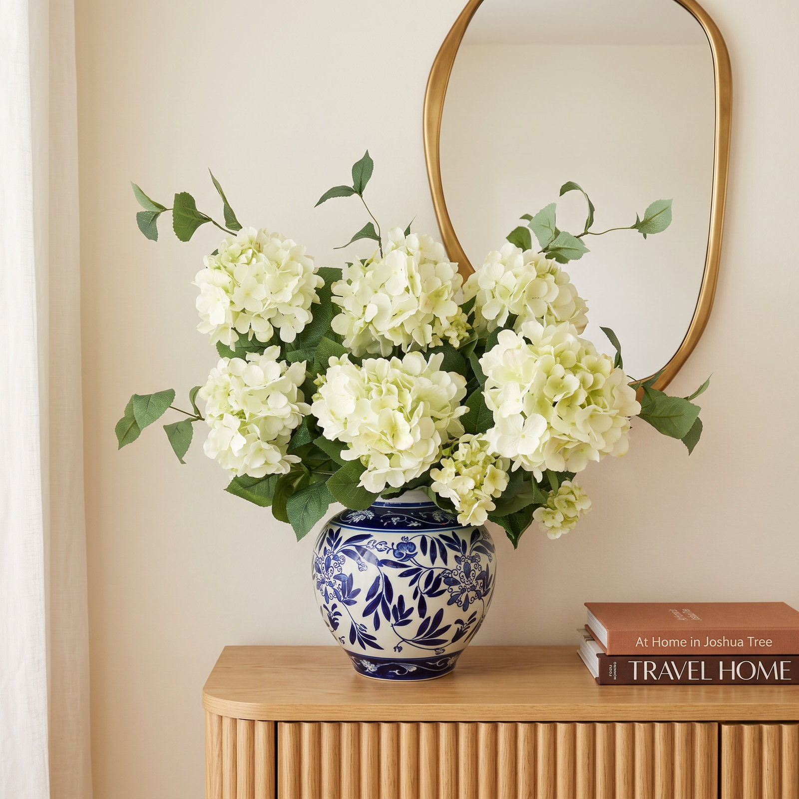 Ferrer Floral Arrangement, White, 24" H x 21" W x 21" D