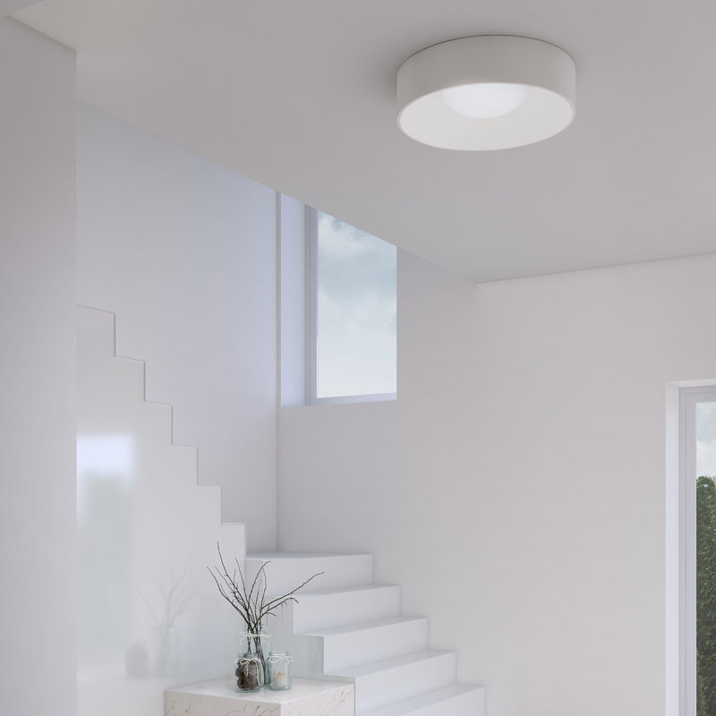Ilios Acrylic LED Flush Mount, Satin White, 3500K