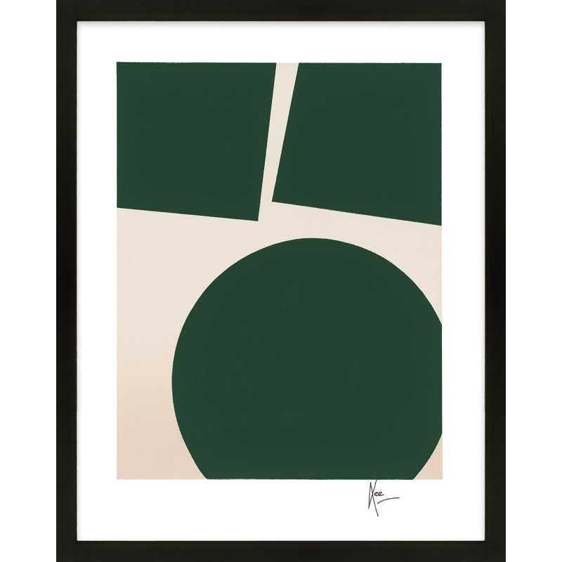 You & Me In Green 1 Painting by Lee Lessem, 38" H x 30" W x 1.25" D, Black