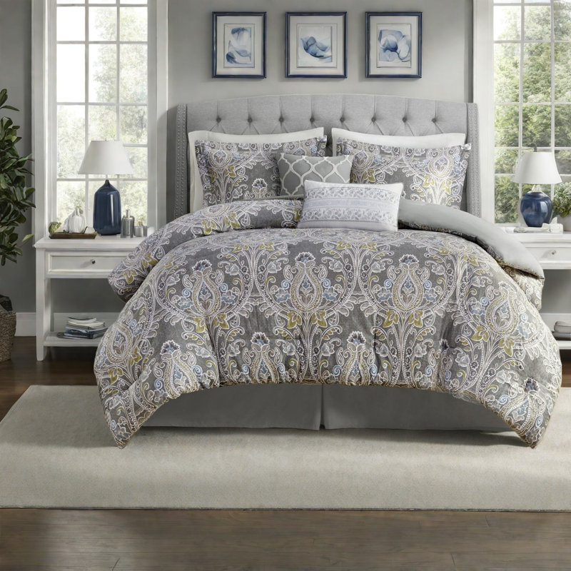 Elegant Cotton Grey Comforter Bedding Sets For Home Retreat