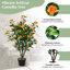 102cm Faux Flowering Tree in Cement Pot