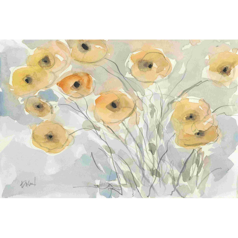 Coucher de soleil coquelicots II, H 8 po x l 12 po