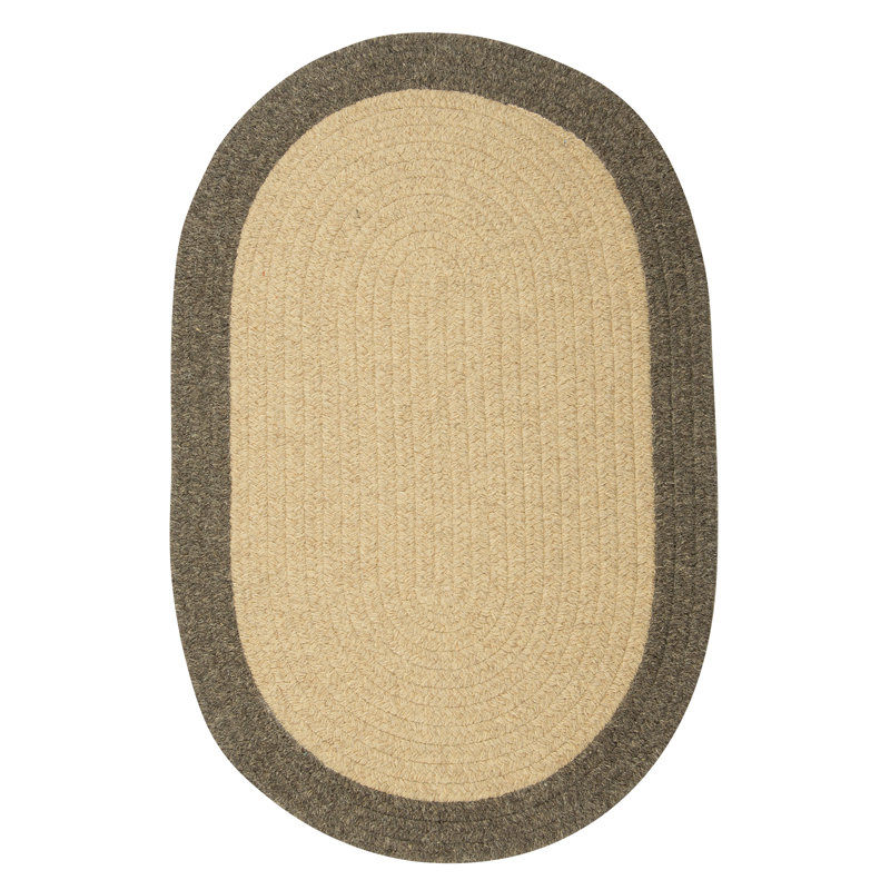 Tapis beige en laine Rupert, Ovale 7 pi x 9 pi