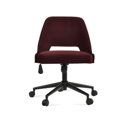 Marash Black Office Chair in Cherry Velvet