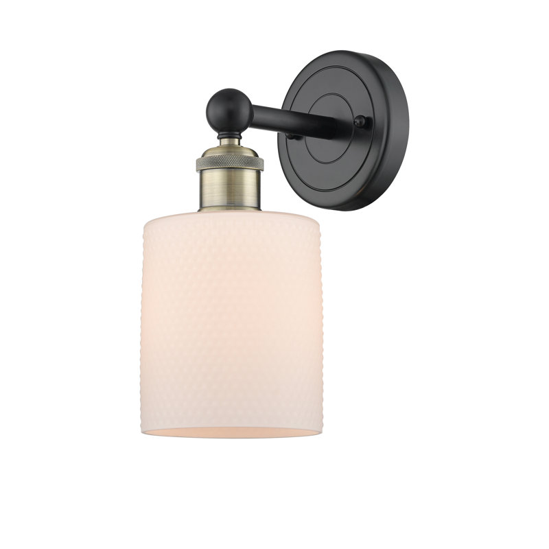 Chilchinbito Armed Sconce, Matte White, Black Antique Brass