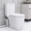Système de toilette 600W Macerating pour le sous-sol: double chasse, siège confortable à fermeture en douceur de 17,25 po, 3 entrées, rénovation moderne du sous-sol blanc: fermeture en douceur confort, eau
