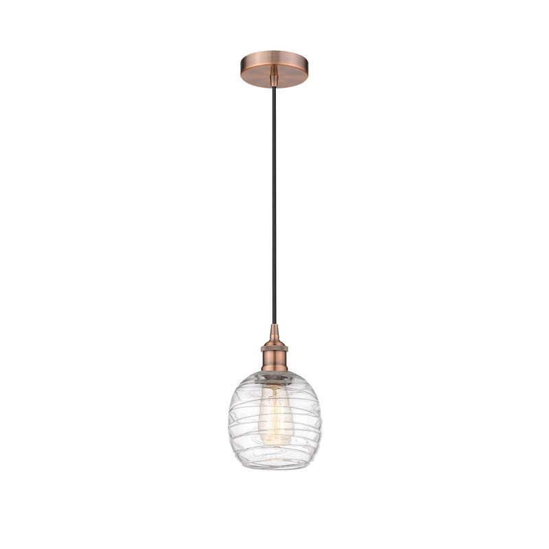 Luminaire suspendu simple à 1 lumière Amila, Cuivre antique