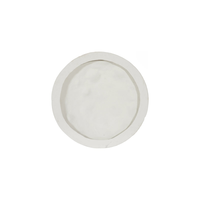 Crater Wall Art, 22", White Stone, White/Ivory