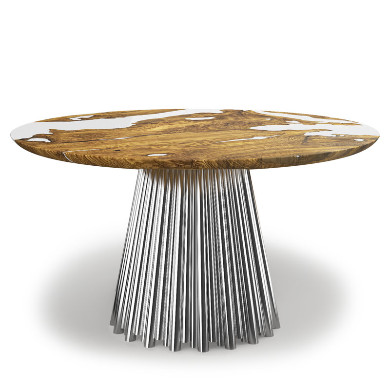 Table de salle à manger Grazia, L 59,8 po x L 59,8 po, Chrome