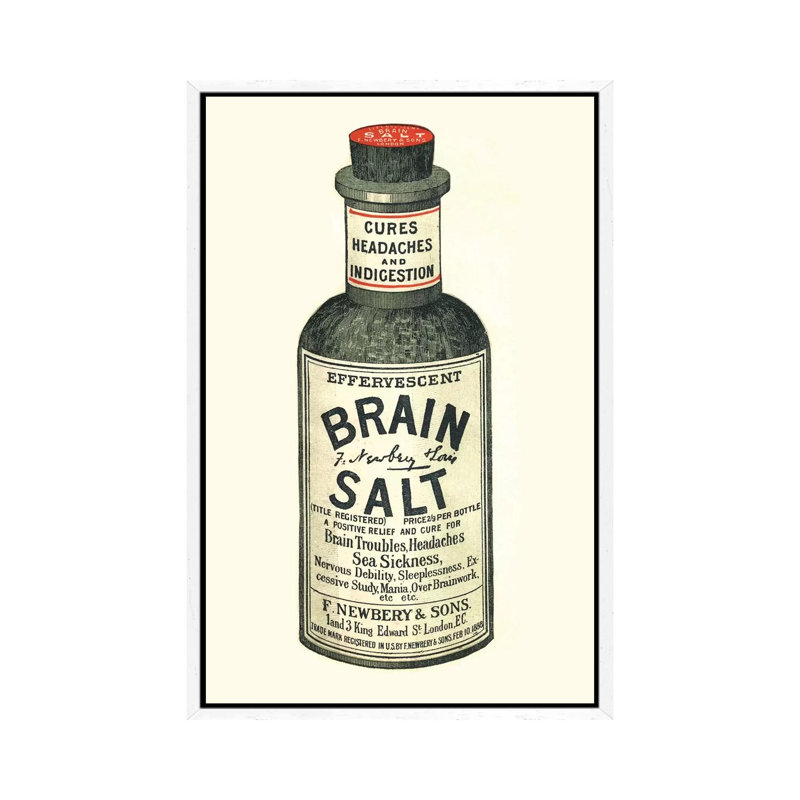 1890s Brain Salt Magazine - Print on Canvas, White Framed, 66.04 cm H x 45.72 cm W
