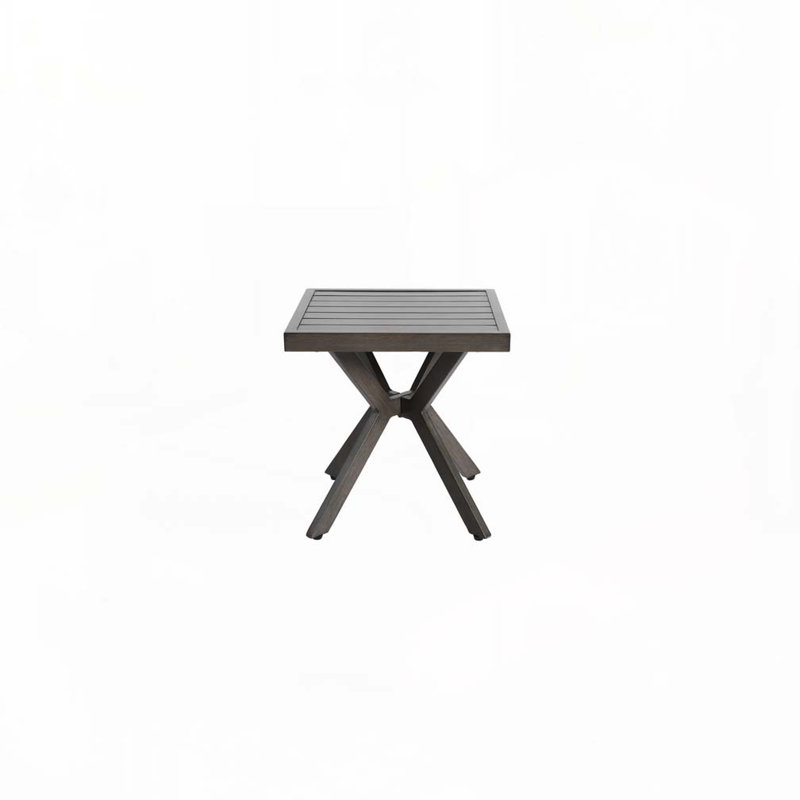 Table de patio en fonte avec structure en aluminium, plateau carré