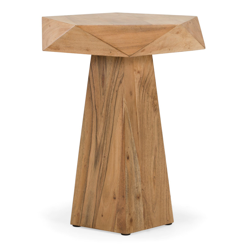 Duffy - Table de bout moderne en acacia Pentagon