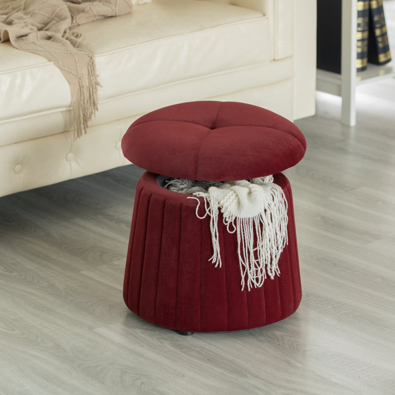 Velvet Ottoman, Red Velvet