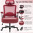 Big and Tall Office Chair with Mesh Back and Leather Seat,Adjustable Armrests-499831932