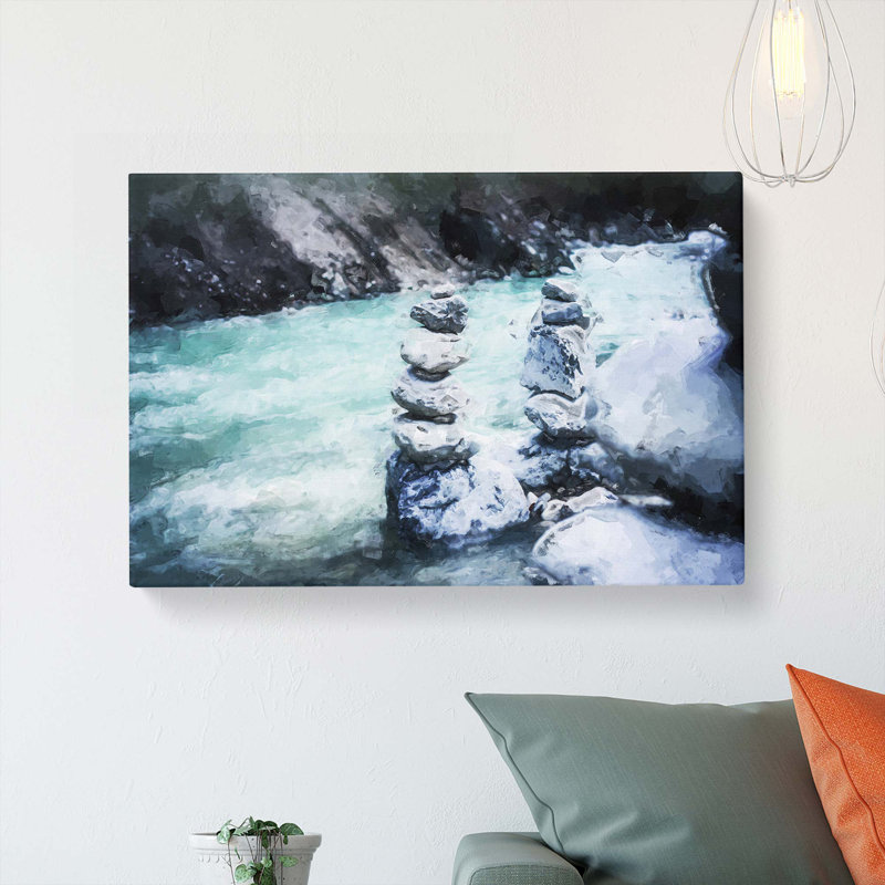 Stacked Stone Rock - Wrapped Canvas, 50cm H x 76cm W x 3cm D