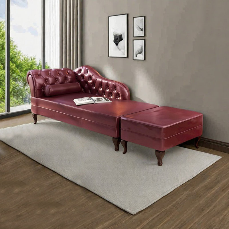 Éponge légère de luxe et fauteuil inclinable en bois massif, Orienté à gauche (vu de face), Brun, Rouge vin