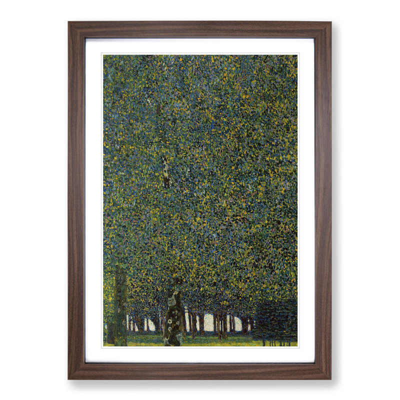 The Park by Gustav Klimt - Picture Frame Painting, Walnut Framed, 36cm H x 27cm W x 2cm D