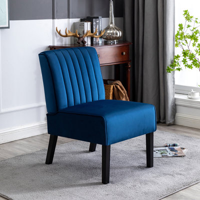 Ensemble de 2 chaises d'appoint Mid-Century modernes avec un design minimaliste, un revêtement en velours élégant et des pieds en bois massif, idéal pour le salon ou la chambre à coucher