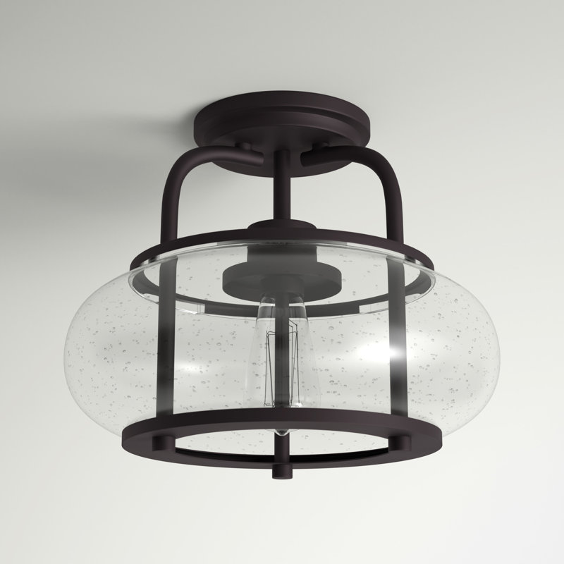Spofford Glass Semi Flush Mount, Oil Rubbed Bronze