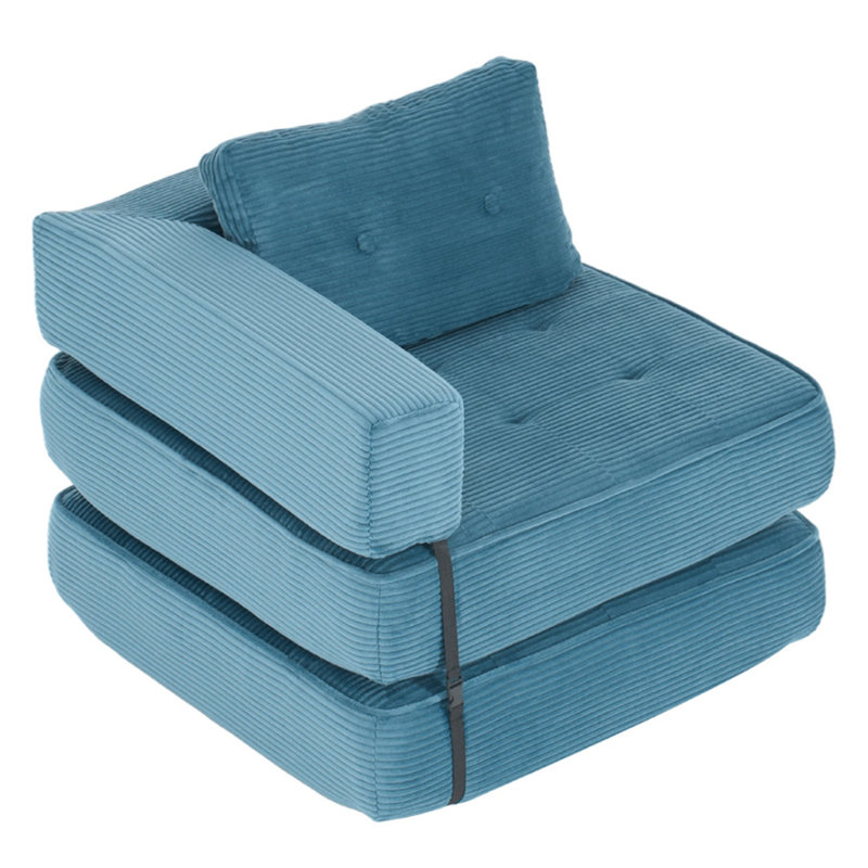 2 Seater Corduroy Sofa, Blue