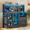 Armoire de bar à la maison avec lumière à DEL réglable, rangement pour le vin et le café avec support et tiroirs, station de charge, armoire à alcool moderne pour le salon et la salle à manger, armoire à vin tout-en-un, noir