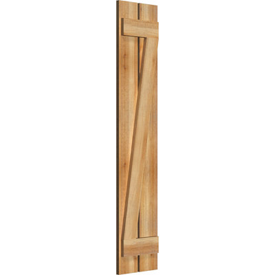 TimberCraft 5 3/8" Spaced Board-n-Batten Shutters w/Z-Bar, Western Red Cedar (Per Pair)