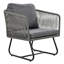 Grey Outdoor Patio Garden Lounge Sofa Set with Space-Saving Design & Tempered Glass Coffee Table for Backyard Poolside