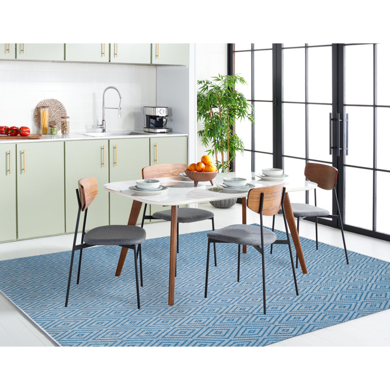 Akihiro Hand Woven Cotton Geometric Rug, Rectangle 9' x 12'