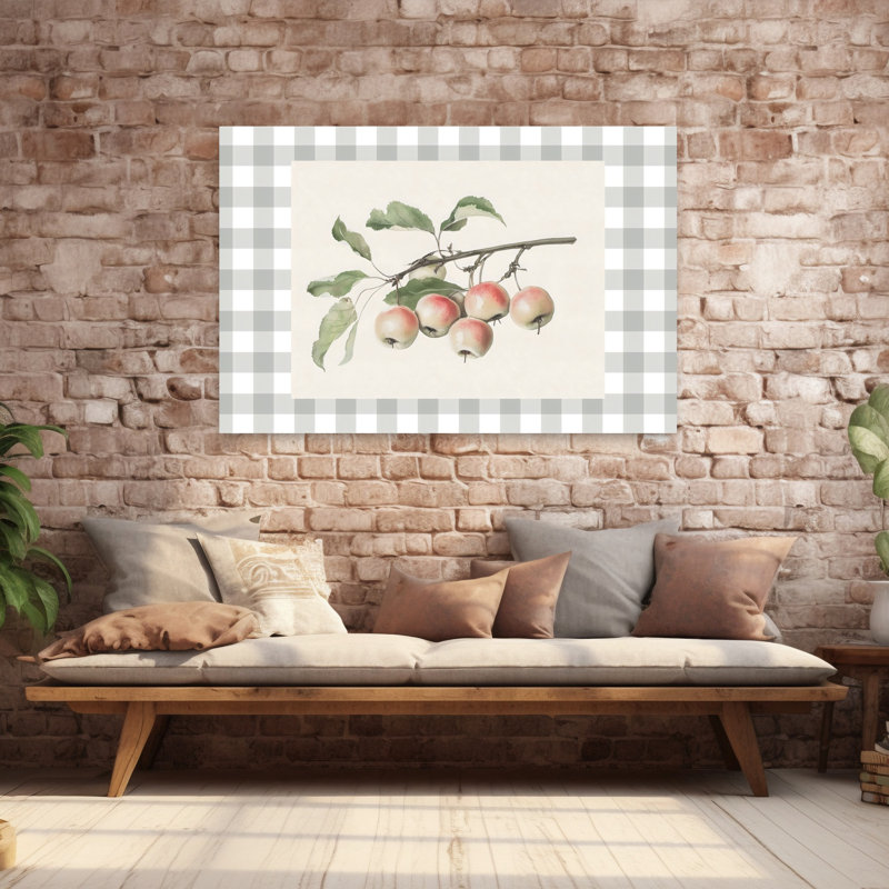 Art contemporain abstrait pommes, H 40 po x l 60 po