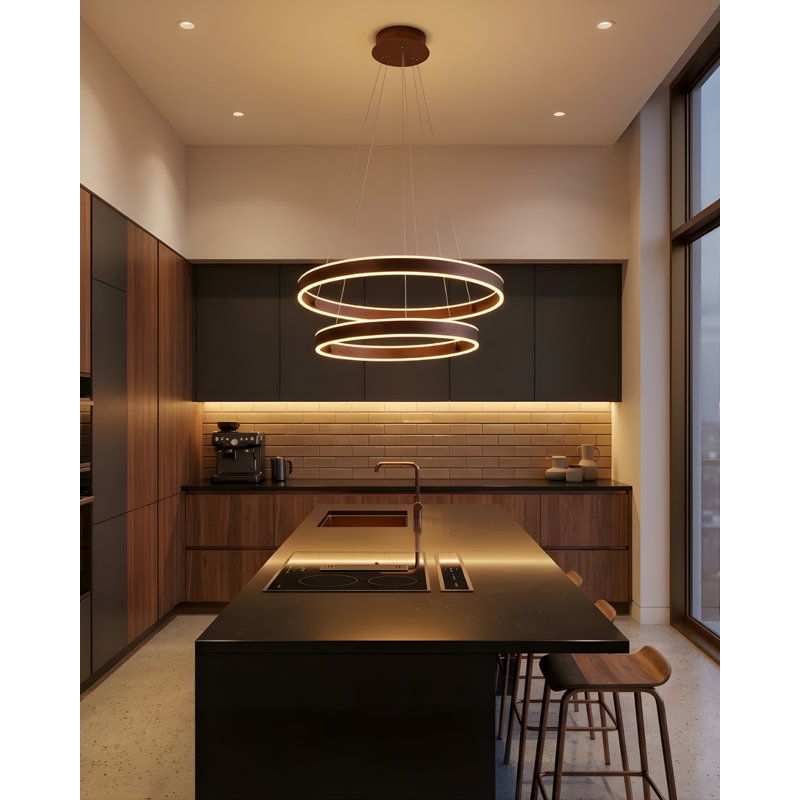 Krithik 2 - Light Coffee Brown LED Unique/Statement Pendant