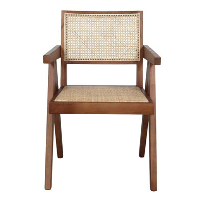 Chaise avec accoudoirs en bois massif Briggette