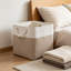 Bacs de rangement 11 x 11 pouces, 8 bacs de rangement pliables avec tissu imperméable, grands cubes de rangement avec poignées en corde pour le placard, vêtements de rangement, jouets, livres, blanc et beige